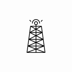 drilling rig or oil and gas derrick icon sign vector