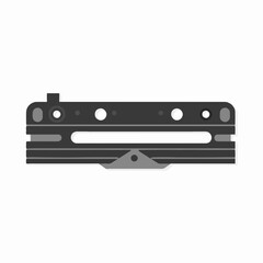 Fototapeta premium Black Modern Ceiling Light Fixture: A striking, minimalist design showcases a dark, modern ceiling light fixture, boasting clean lines and a focus on architectural simplicity and modern aesthetics.