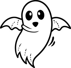 funny cartoon ghost vector  