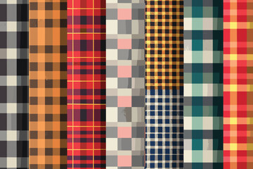 Check watercolor pattern painting  mosaic pattern background. Natural nude fabric and textile swatch design. Vector