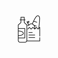 grocery bag with groceries icon sign vector