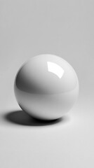 Glossy white sphere on a minimalistic blank background, highlighting smooth reflective surface and clean modern design with caption space on the side.

