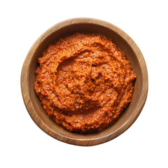 A bowl of delicious red pesto, ready to enhance your meal with rich flavor