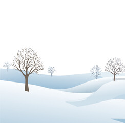 serene snowy landscape with bare trees