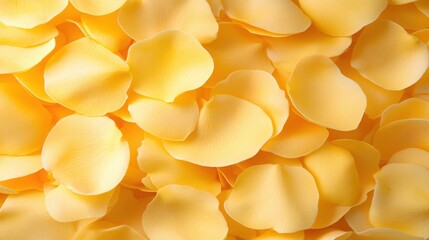Close-Up of Pale Yellow Rose Petals Scattered Texture
