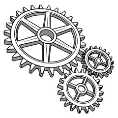 Vecto gears icon on white background. Adobe Illustrator Artwork