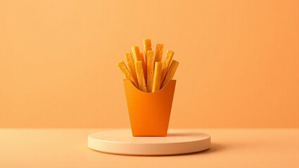 Sweet Potato Fries Minimal – Clean Vector-Style Snack in Monotone Orange Aesthetic.