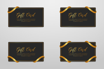 Luxury Black and Gold Gift Card Set – Elegant Corner Ribbon Design