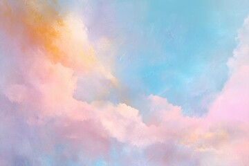 Dreamy Sky with Soft Clouds in Gentle Pastel Colors