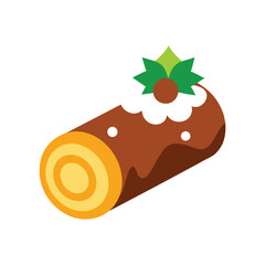 buche de noel vector art illustration on white background