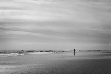 walking on the beach