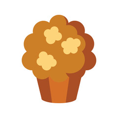 caramel popcorn vector art illustration on white background