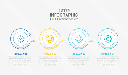 Four Step Infographic element design Vector template for presentation. process diagram and presentations step, workflow layout, banner, flow chart, info graphic vector illustration.