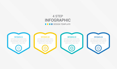 Four Step Infographic element design Vector template for presentation. process diagram and presentations step, workflow layout, banner, flow chart, info graphic vector illustration.