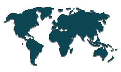 Colorful world map with Transparent background 