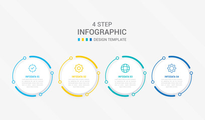 Four Step Infographic element design Vector template for presentation. process diagram and presentations step, workflow layout, banner, flow chart, info graphic vector illustration.