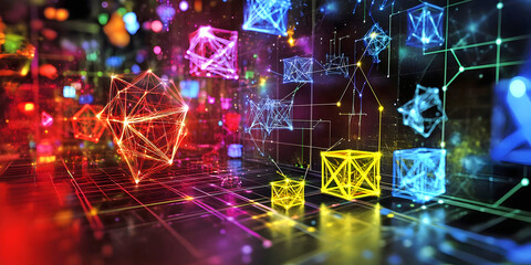 Abstract Digital Network Visualization, ai generated.