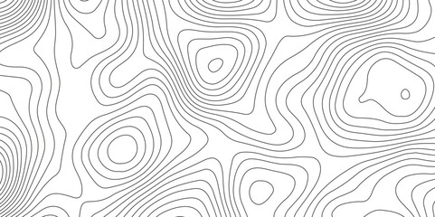 Topographic map background with geographic grid for hiking and mountain sport. modern design with white background and black wave lines. topographic contour lines vector map seamless pattern vector.