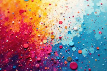 Abstract paint splatter with blurred edges revealing underlying pattern, stroke, acrylic