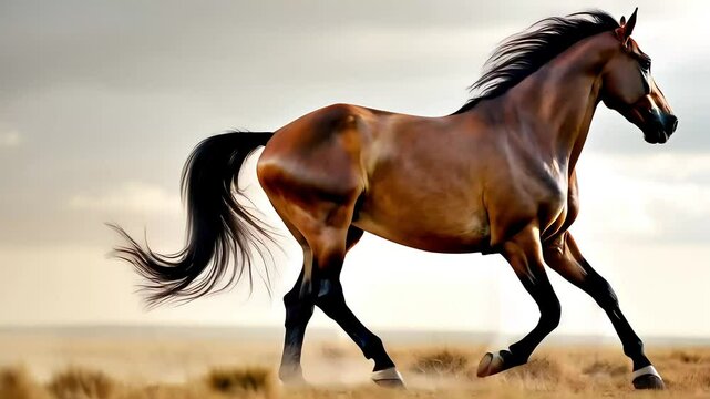 A horse  is taking rest in fild