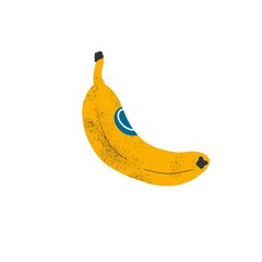 Illustration of a yellow banana in the peel