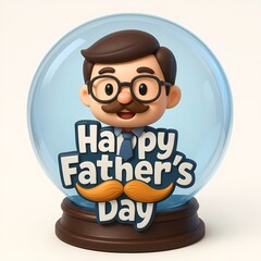 colorful text Father's Day in 3D style