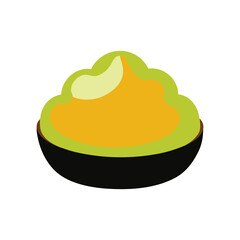 mashed potatoes vector art illustration on white background