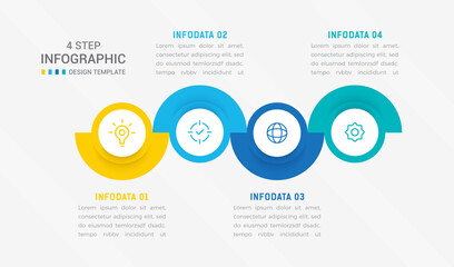 Four Step Infographic element design Vector template for presentation. process diagram and presentations step, workflow layout, banner, flow chart, info graphic vector illustration.