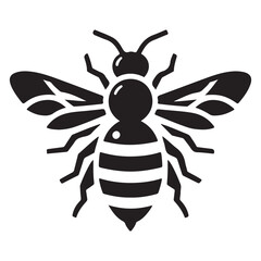 Minimalist Black Honey Bee Vector