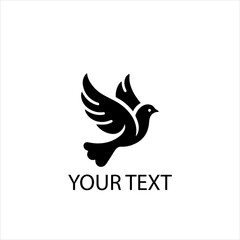 Minimalist Dove Logo – Holy Spirit Pentecost Symbol Vector Isolated on White Background