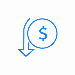 dollar drop icon sign vector