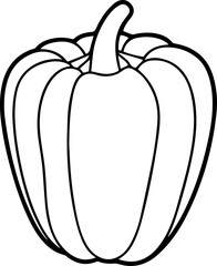 bell pepper outline coloring book page line art vector illustration