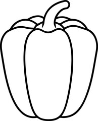 bell pepper outline coloring book page line art vector illustration