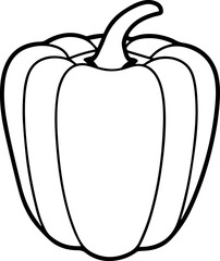 bell pepper outline coloring book page line art vector illustration
