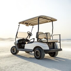 Ivory Golf Cart on White Sand Dunes,Desert vehicle ,golfing