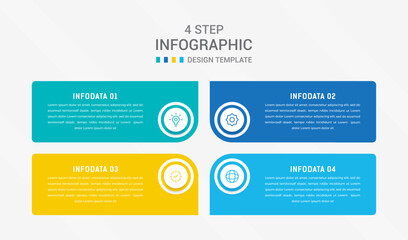 Four Step Infographic element design Vector template for presentation. process diagram and presentations step, workflow layout, banner, flow chart, info graphic vector illustration.