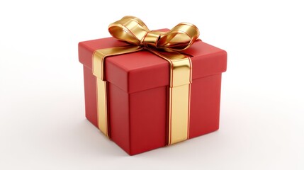 Obraz premium Red gift box with gold ribbon (6)
