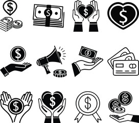 Income web icons in line style. Income, money, paycheck, pension, accounting, salary, profit, tax and more. Vector illustration.
