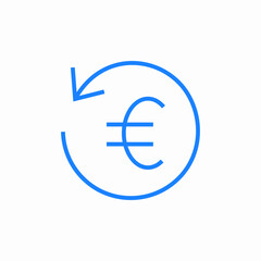 euro refund icon sign vector