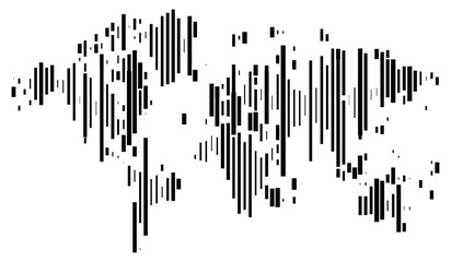 A line shape world map offering an elegant outline of international regions. The line shape world map is perfect for infographics, geography lessons, and design projects.