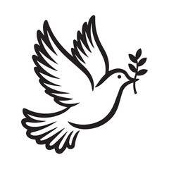 Dove with Olive Branch – Vector Illustration