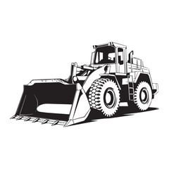 Heavy-Duty Front Loader Vector Illustration with Industrial Detailing
