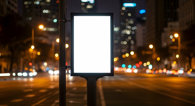 Blank billboard mockup in city at night perfect for advertising your brand message easily customizable template