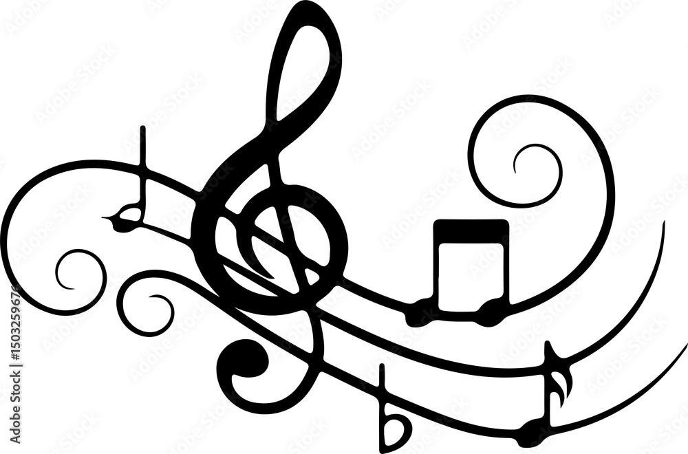 Poster black line the note names of the four spaces in the treble clef from bottom to top are