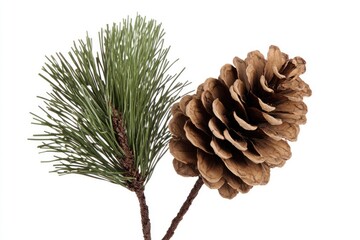 Two decorative pine cone branches