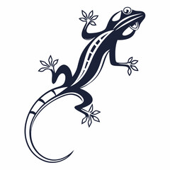 Naklejka premium lizard on a black background