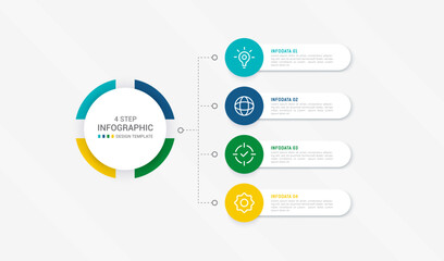 Four Step Infographic element design Vector template for presentation. process diagram and presentations step, workflow layout, banner, flow chart, info graphic vector illustration.
