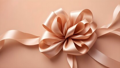 A stunning satin bow, in a delicate peach hue, perfect for special occasions and elegant designs.