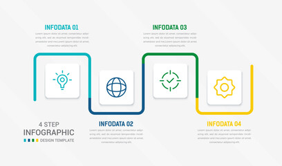 Four Step Infographic element design Vector template for presentation. process diagram and presentations step, workflow layout, banner, flow chart, info graphic vector illustration.