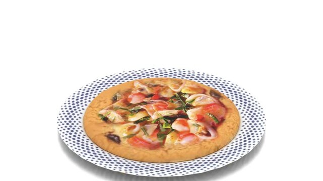 non veg pizza in plate